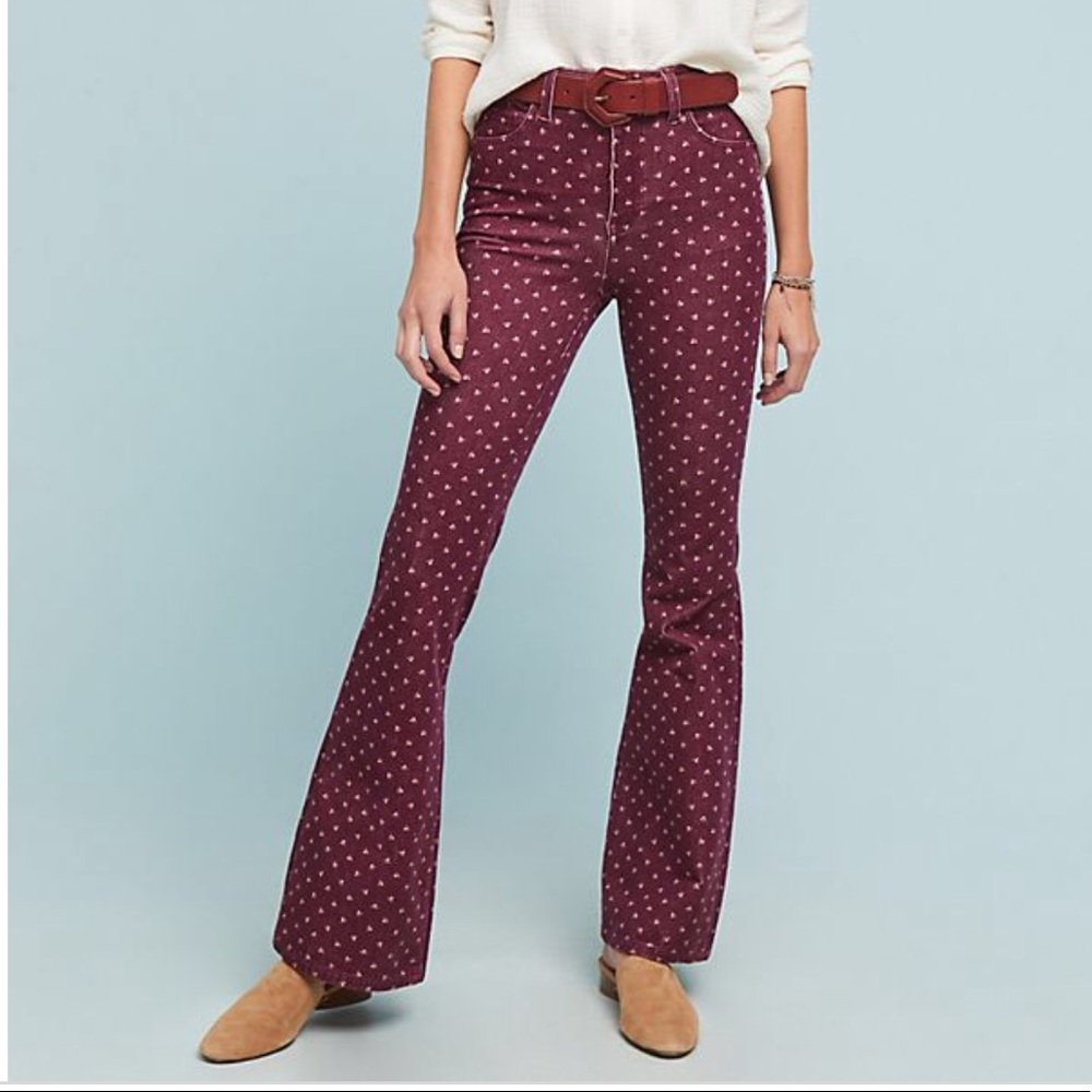 Anthro Pilcro Corduroy High-Rise Bootcut Jeans
